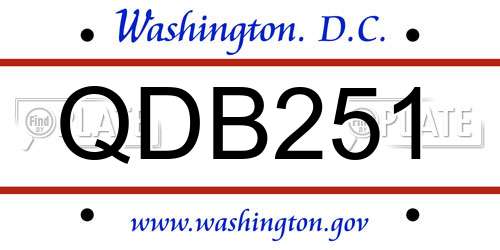 QDB251 District Of Columbia License Plate