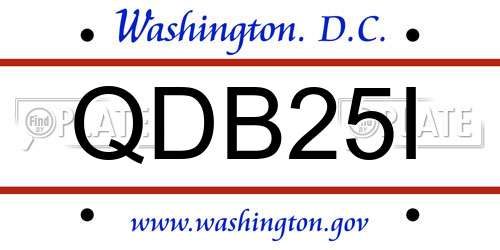 QDB25I District Of Columbia License Plate
