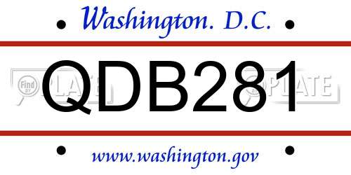 QDB281 District Of Columbia License Plate