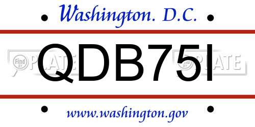 QDB75I District Of Columbia License Plate