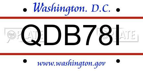 QDB78I District Of Columbia License Plate