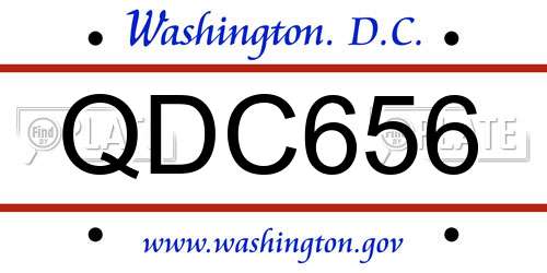 QDC656 District Of Columbia License Plate