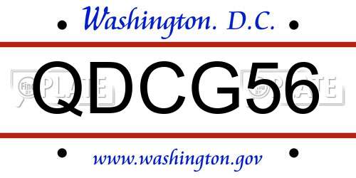 QDCG56 District Of Columbia License Plate