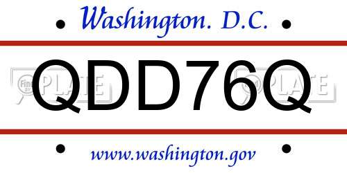 QDD76Q District Of Columbia License Plate