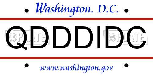 QDDDIDC District Of Columbia License Plate