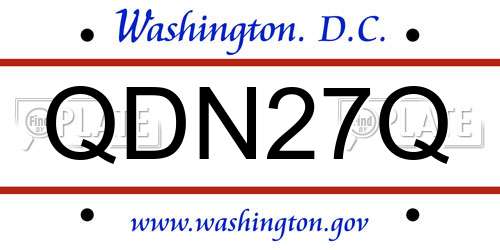 QDN27Q District Of Columbia License Plate
