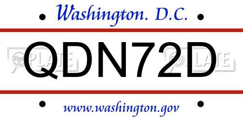 QDN72D District Of Columbia License Plate