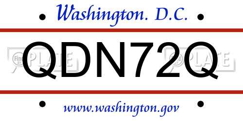 QDN72Q District Of Columbia License Plate