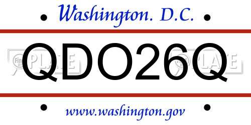 QDO26Q District Of Columbia License Plate