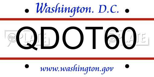 QDOT60 District Of Columbia License Plate