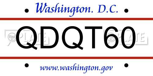 QDQT60 District Of Columbia License Plate