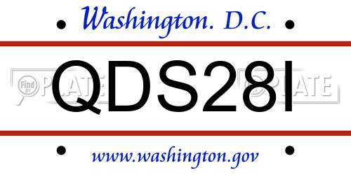 QDS28I District Of Columbia License Plate