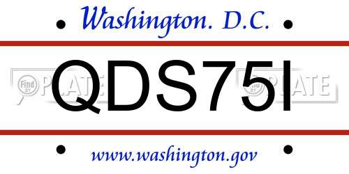 QDS75I District Of Columbia License Plate