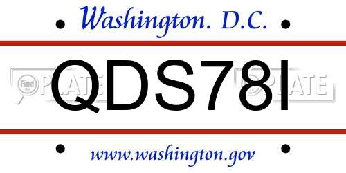QDS78I District Of Columbia License Plate