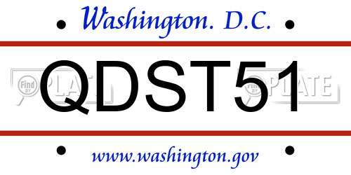 QDST51 District Of Columbia License Plate