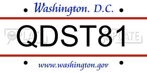 QDST81 District Of Columbia License Plate