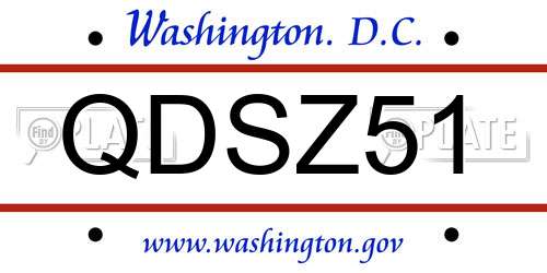 QDSZ51 District Of Columbia License Plate