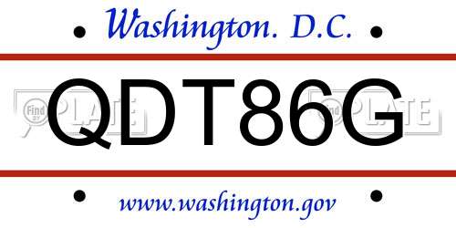 QDT86G District Of Columbia License Plate