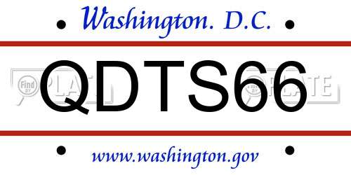 QDTS66 District Of Columbia License Plate