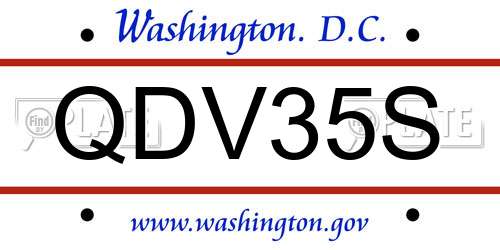 QDV35S District Of Columbia License Plate