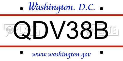 QDV38B District Of Columbia License Plate