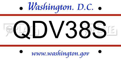 QDV38S District Of Columbia License Plate