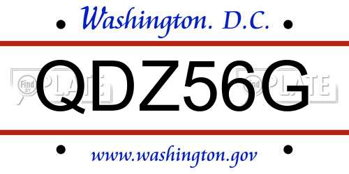 QDZ56G District Of Columbia License Plate