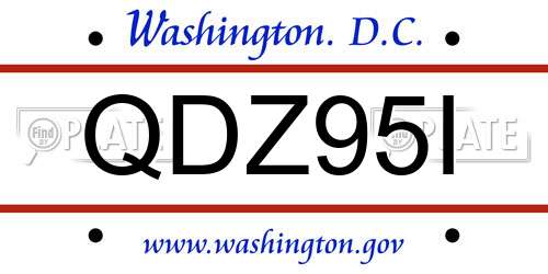 QDZ95I District Of Columbia License Plate
