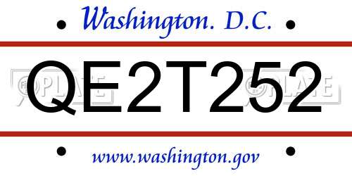 QE2T252 District Of Columbia License Plate