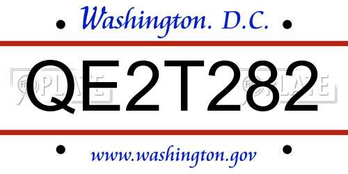 QE2T282 District Of Columbia License Plate