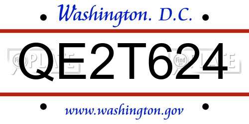 QE2T624 District Of Columbia License Plate