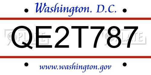 QE2T787 District Of Columbia License Plate