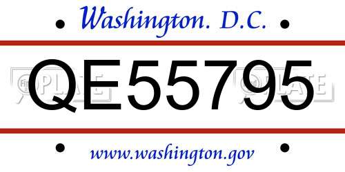 QE55795 District Of Columbia License Plate