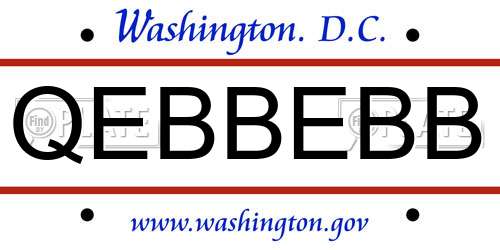 QEBBEBB District Of Columbia License Plate