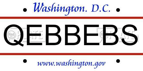 QEBBEBS District Of Columbia License Plate