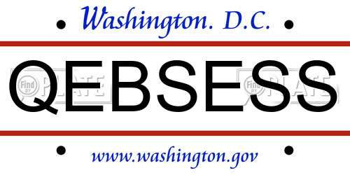 QEBSESS District Of Columbia License Plate