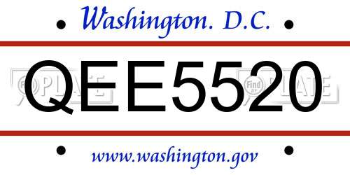 QEE5520 District Of Columbia License Plate