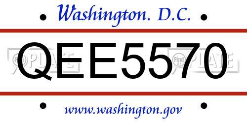 QEE5570 District Of Columbia License Plate