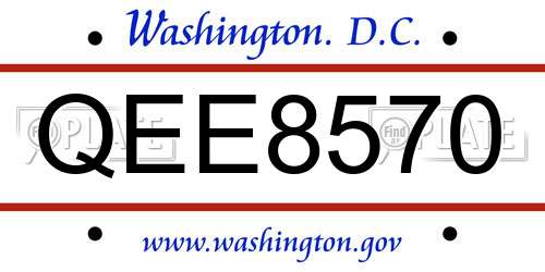 QEE8570 District Of Columbia License Plate