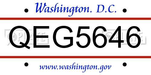 QEG5646 District Of Columbia License Plate