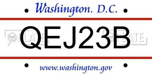 QEJ23B District Of Columbia License Plate