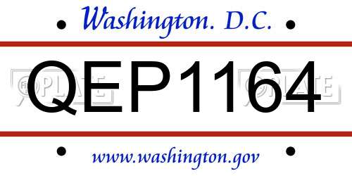 QEP1164 District Of Columbia License Plate