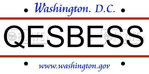 QESBESS District Of Columbia License Plate