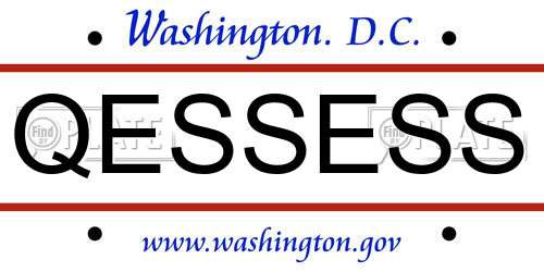 QESSESS District Of Columbia License Plate