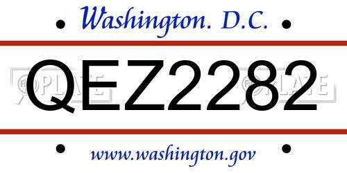 QEZ2282 District Of Columbia License Plate