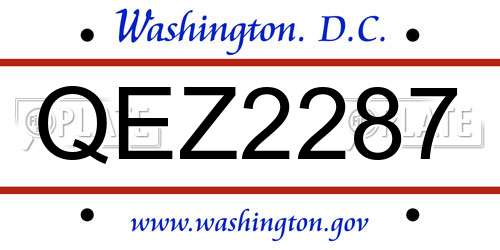 QEZ2287 District Of Columbia License Plate