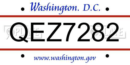 QEZ7282 District Of Columbia License Plate
