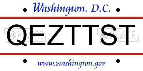 QEZTTST District Of Columbia License Plate