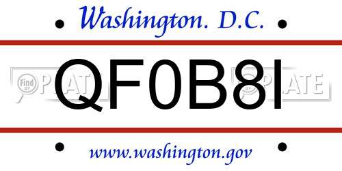 QF0B8I District Of Columbia License Plate