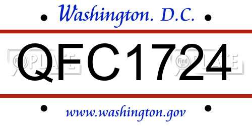 QFC1724 District Of Columbia License Plate